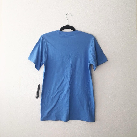 Men’s Adidas Blue T-Shirt with Navy Blue & Yellow Logo - Picture 2 of 2